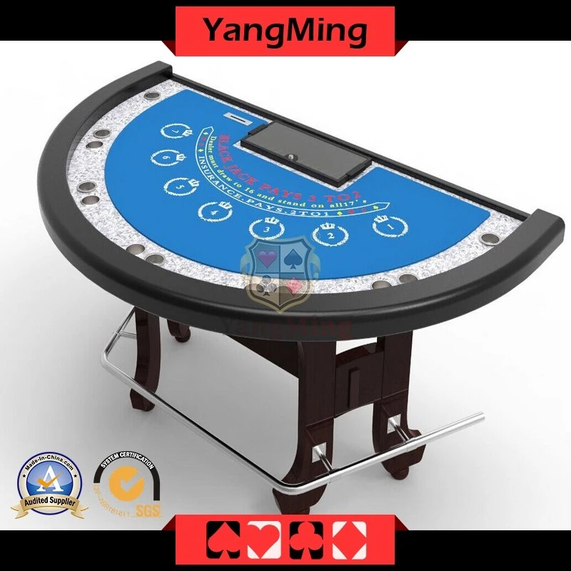 New Design Half Round Custom Blackjack Poker Table Manufacture Casino Table with Standard Gambling Table Ym-Bj03