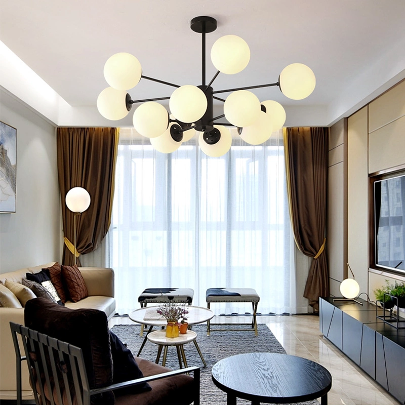 Bedroom Dining Room Kitchen Ceiling Pendant Lamp Glass Ball E27 LED Chandelier