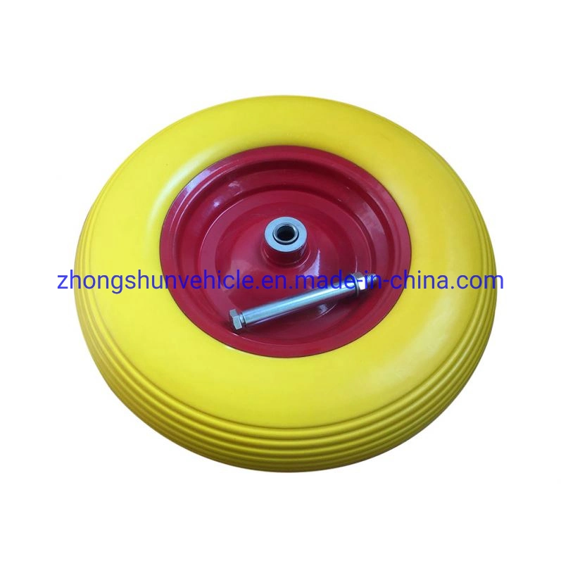 Good Quality Multi Color 4.000-8 PU Solid Foam Wheelbarrow Wheel for Wheelbattow