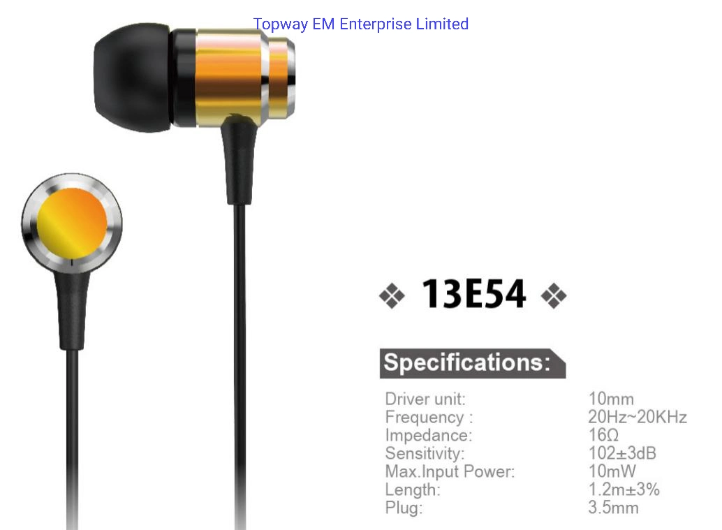 Wired Metal in-Ear Stereo Earphones with Handsfree Microphone 13e54