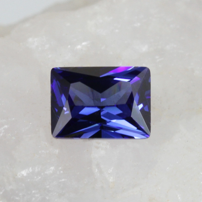 Corte brillante precio mayorista de piedra de zirconio cúbico rectángulo CZ Tanzanite piedra de zirconio cúbico de color