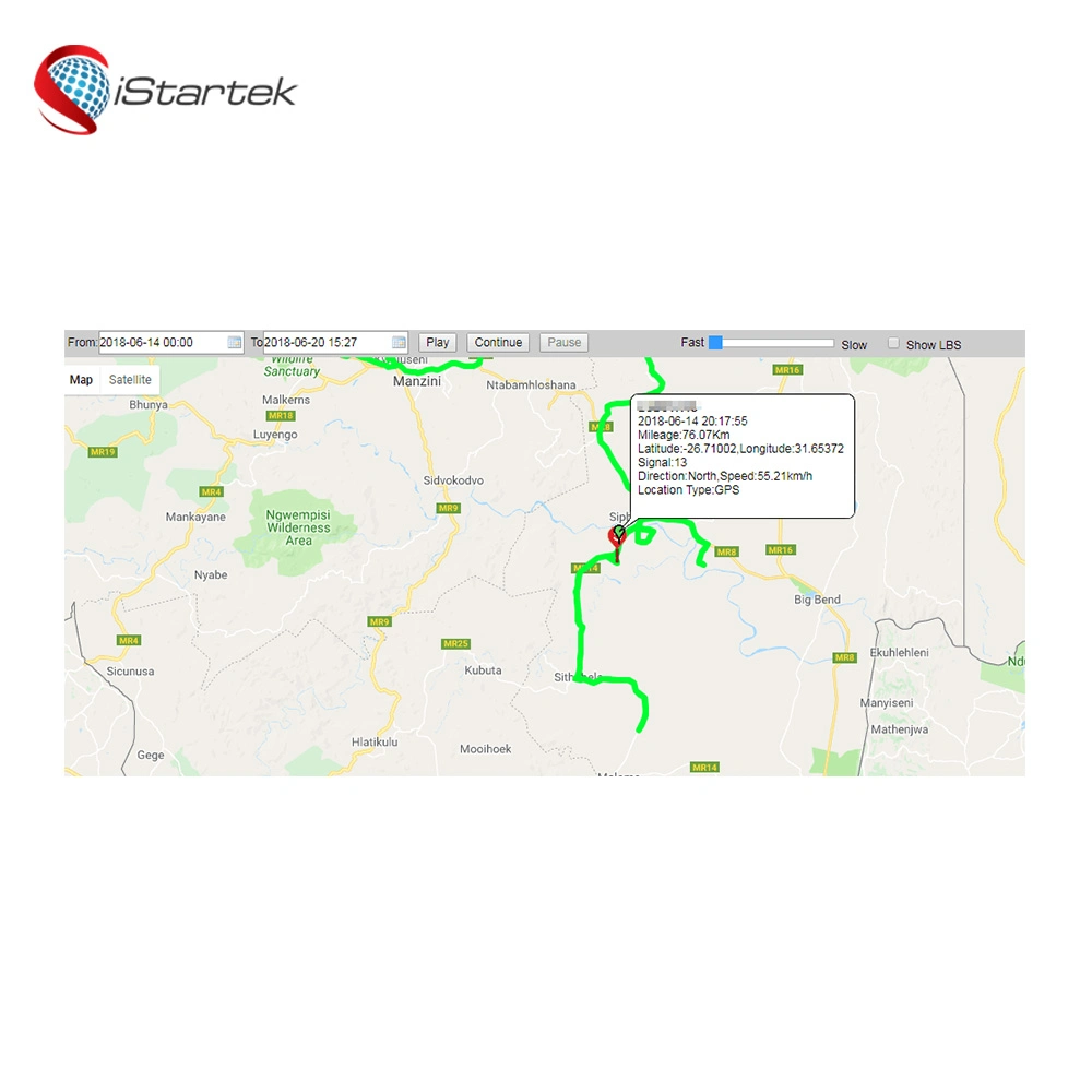 Istartek freies Web gegründeter GPS Server, der Software-und GPS-Feststeller-Plattform-System aufspürt