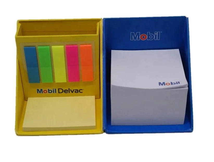 Custom Printing Foldable Square Shaped Paper Box Memo Cube with Pen Holder