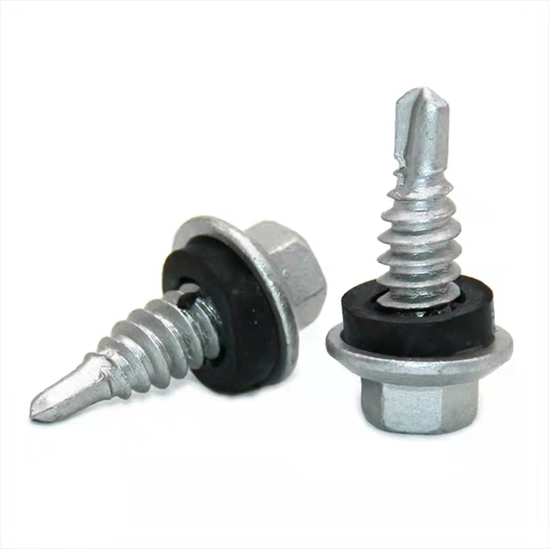 China High-Quality Metal Self-Tapping Thread Screw Manufacturer Custom M1/M6 Drilling Hex Head Self-Tapping Self-Drilling Roofing Screw with Washer