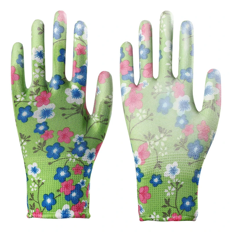 Protection personnelle enduit PU colorés anti statique des gants de jardinage de la sécurité de PU Gant