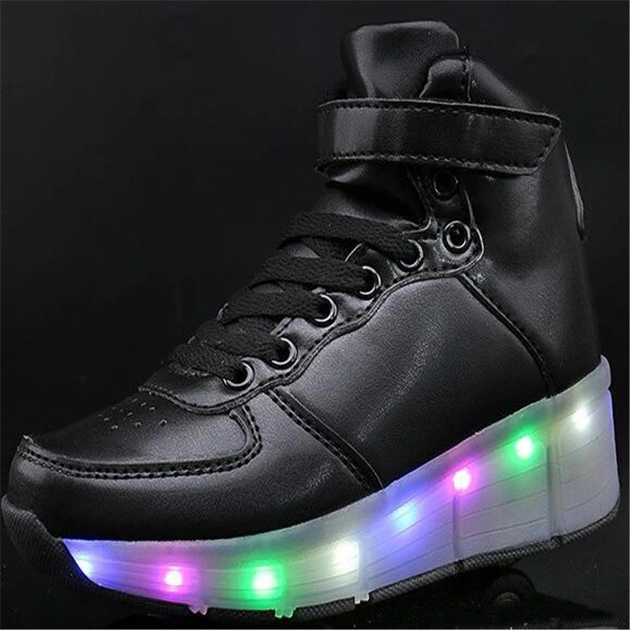 Chaussures de skateboard à roulettes pour enfants, LED 1 roue, Flying Flashing