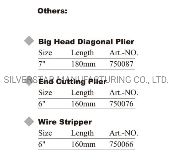 Big Head Diagonal Pliers/Hand Tools/ Carbon Steel, CRV, PVC/TPR Handles/750