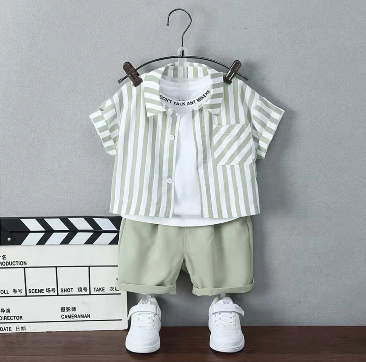 Vêtements pour enfants Vente en gros Prix usine enfants vêtements été deux pièces minces Ensemble garçons vêtements bébé manches courtes garçons ensemble été enfant Vêtements Bss8009