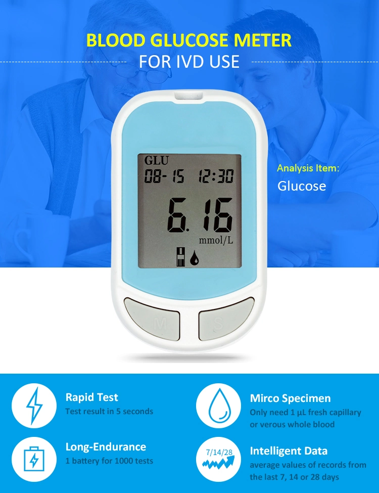 OEM Home Use Care Monitoring Device Medidor de sangre Precio Medidores Controla las tiras reactivas de glucosa