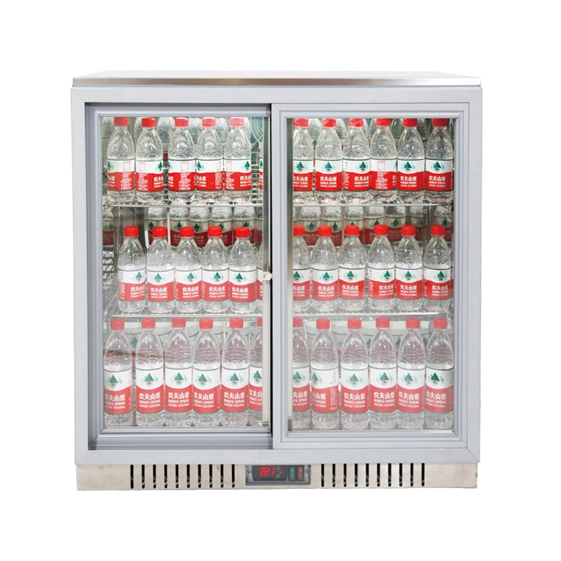 Double Door Black Bar Cooler Drink Cold Storage Display of Beer and Display Cooler Mini Cooler