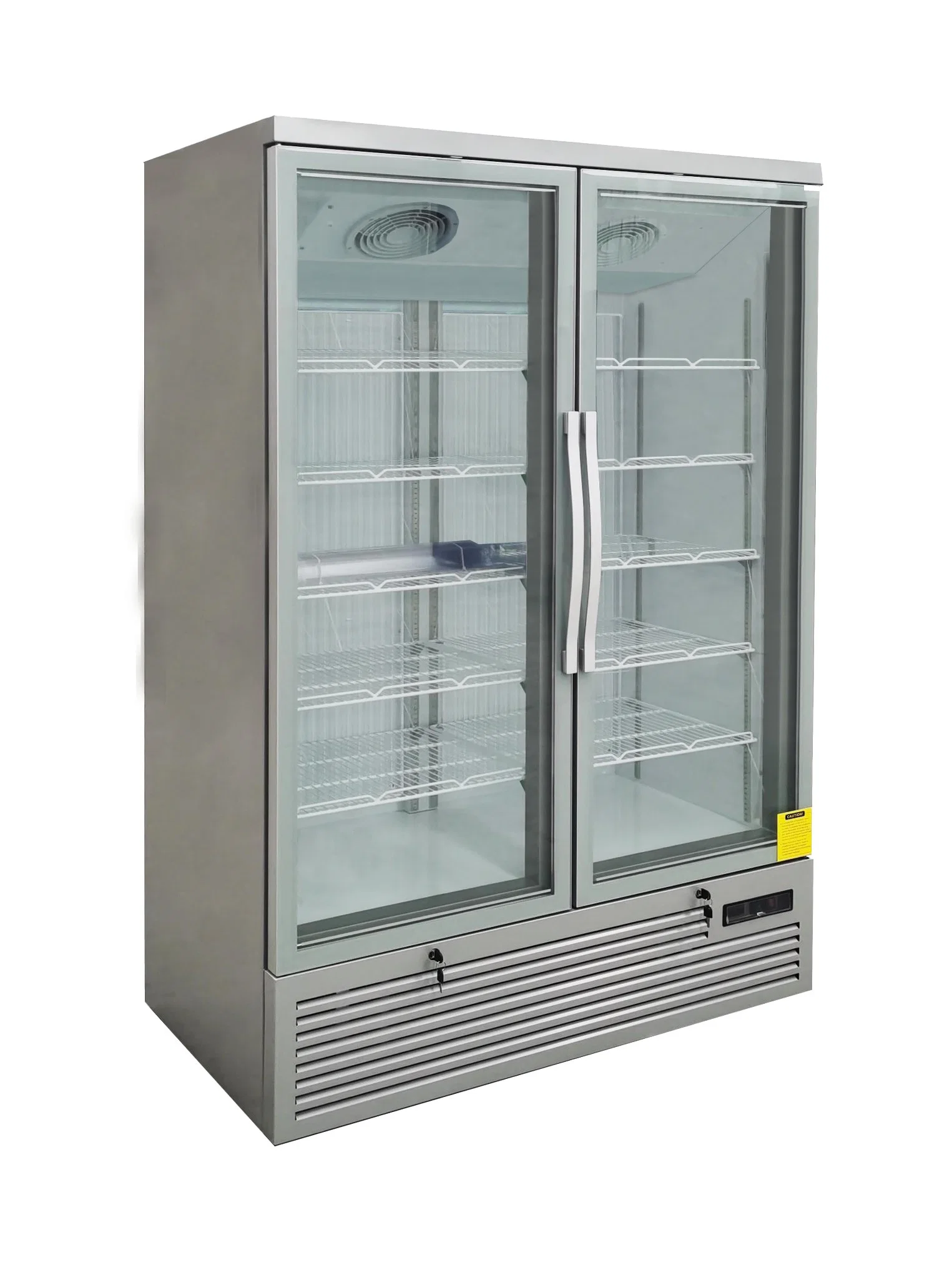 -18~-22°C Refroidisseur d'air pour boissons froides Auto-Rebond Quatre portes en verre Congélateur commercial vertical pour magasin de proximité