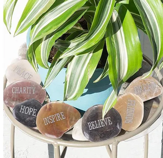 Hot Sale High Quality Buddhist Customizable Lettering Mixed Color Pebbles Decorative Pebbles