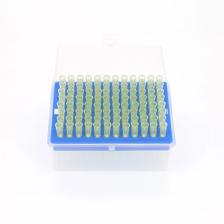 Disposable Sterile Plastic 96 Wells Rack Yellow Pipette Filter Tips