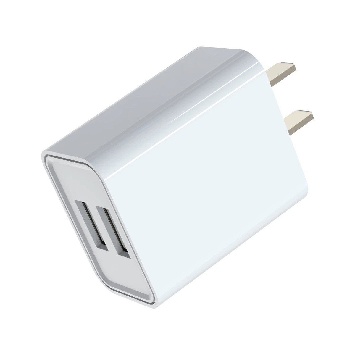 Adaptador de color blanco 5V 2,4A Cargador USB de viaje de doble puerto