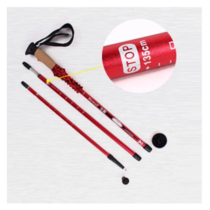 2 Set Lightweight Aluminum Snowshoeing Poles Patterned Foam Handle Nordic Walking Sticks for Backpacking