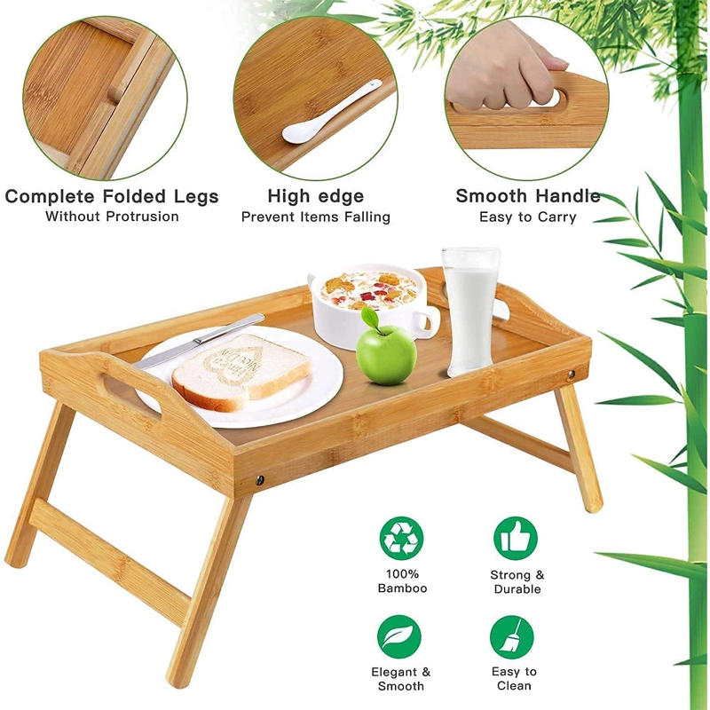 Home Kitchen Eating Working Utensils Desk Snack Stand Folding Legs Sofa Bamboo Breakfast Bed Tray Table