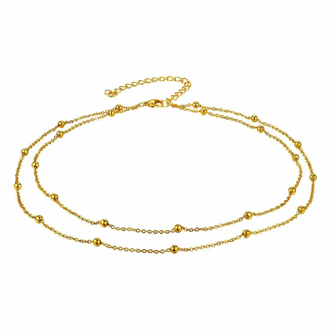 Imitation Jewelry Gold Plated Rose Gold Anklet Bracelet Fashion Stainless Steel Jewellery Making Chain Necklaces