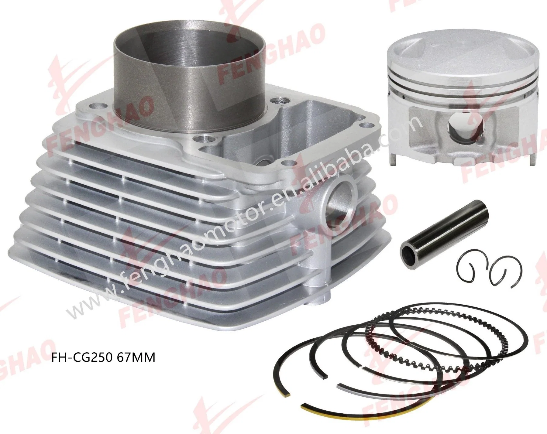 مجموعة أسطوانات قطع غيار محركات الدراجة البخارية Honda Cg200-Cg198-Dm200/Cg200-Cg198-FT200/Cg250