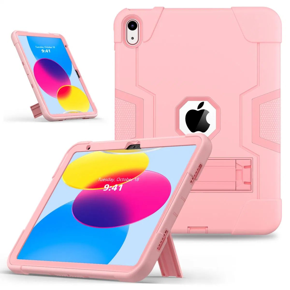 Funda resistente para iPad 10 con soporte de kickstand Cubierta de silicona