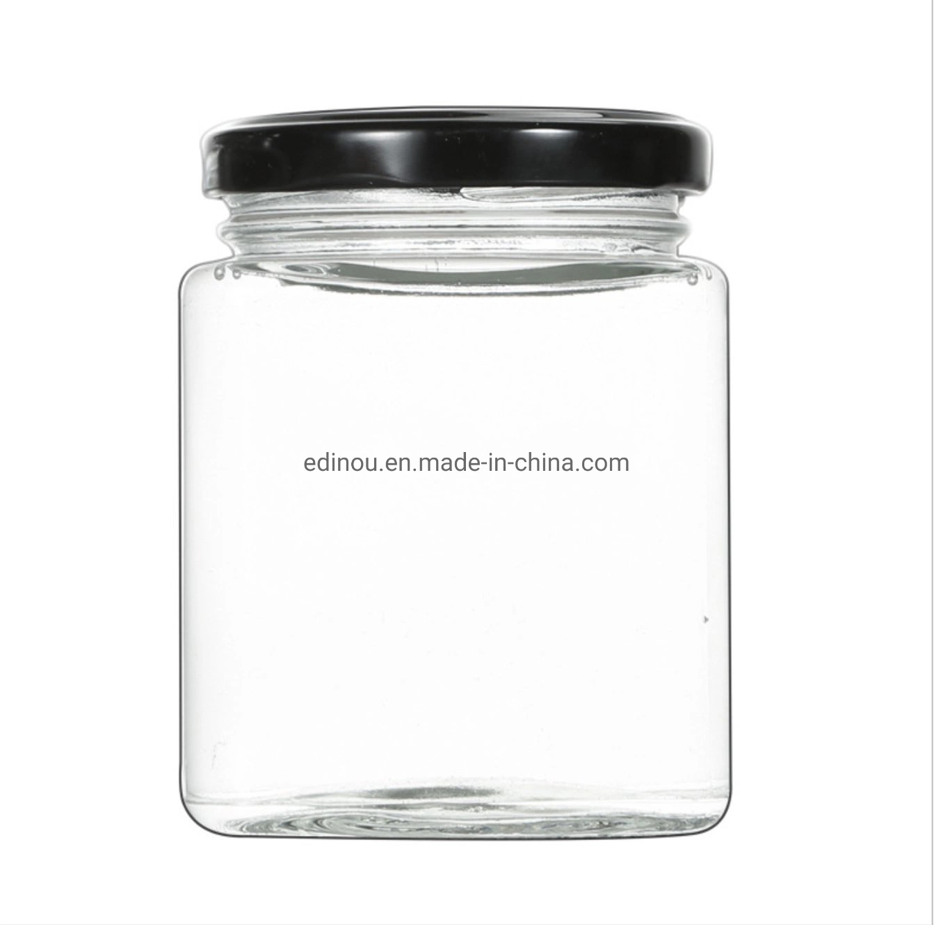 2 Oz 4 Oz 6 Oz 8oz 10 Oz Square Glass Jar Airtight Glass Jar with Metal Lid Glass Storage Jar