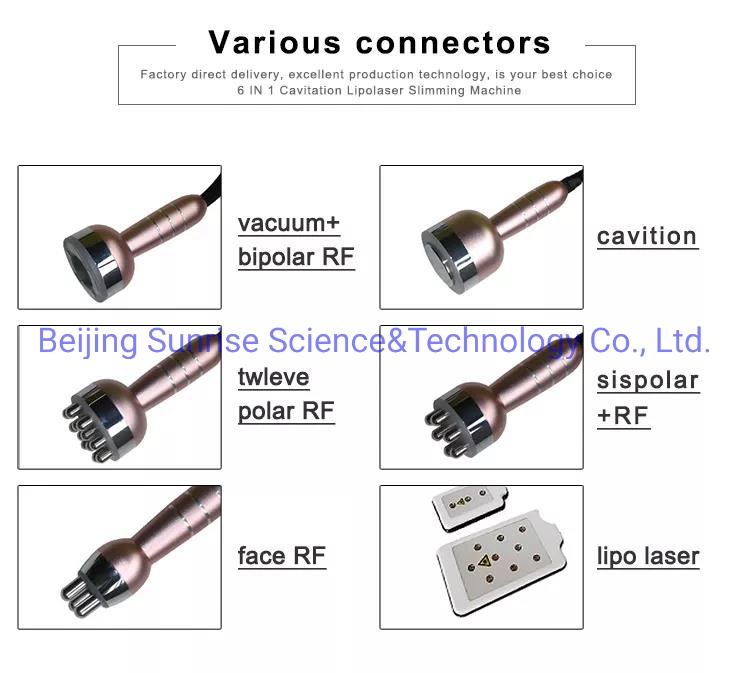 6 1 40kHz Ultrasonidos de cavitación 2.0 de adelgazamiento de la máquina de belleza RF cavitación Ultra de la máquina para apretar la piel de escultura corporal