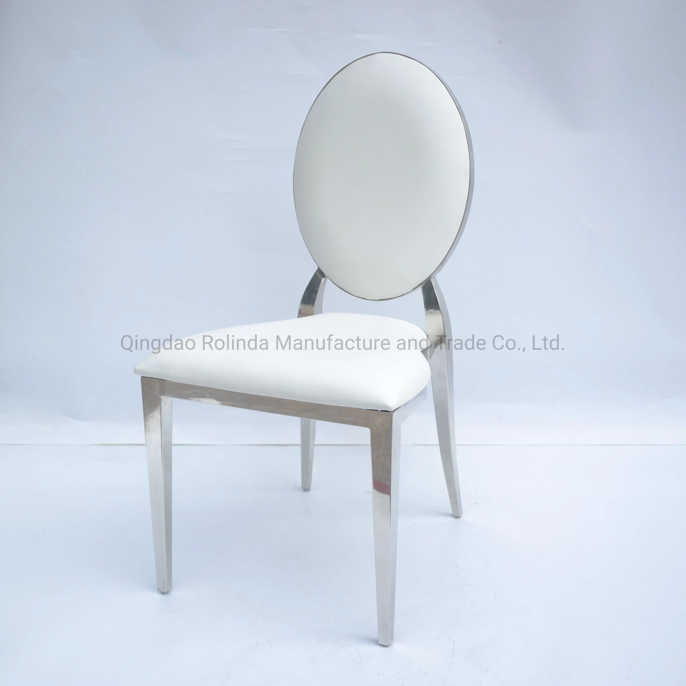 Wholesale/Supplier Popular Wedding Event Party Stacked Gold Stainless Steel Oval Round Back Dining Chair