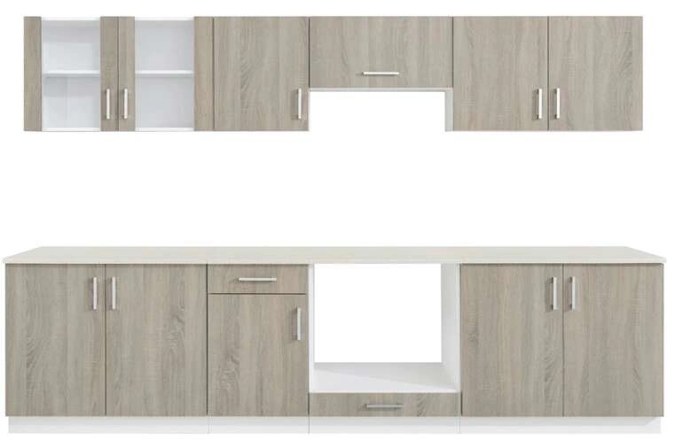 White/Wood Melamine Kitchens PVC Kitchen Cabinets for Home Furniture