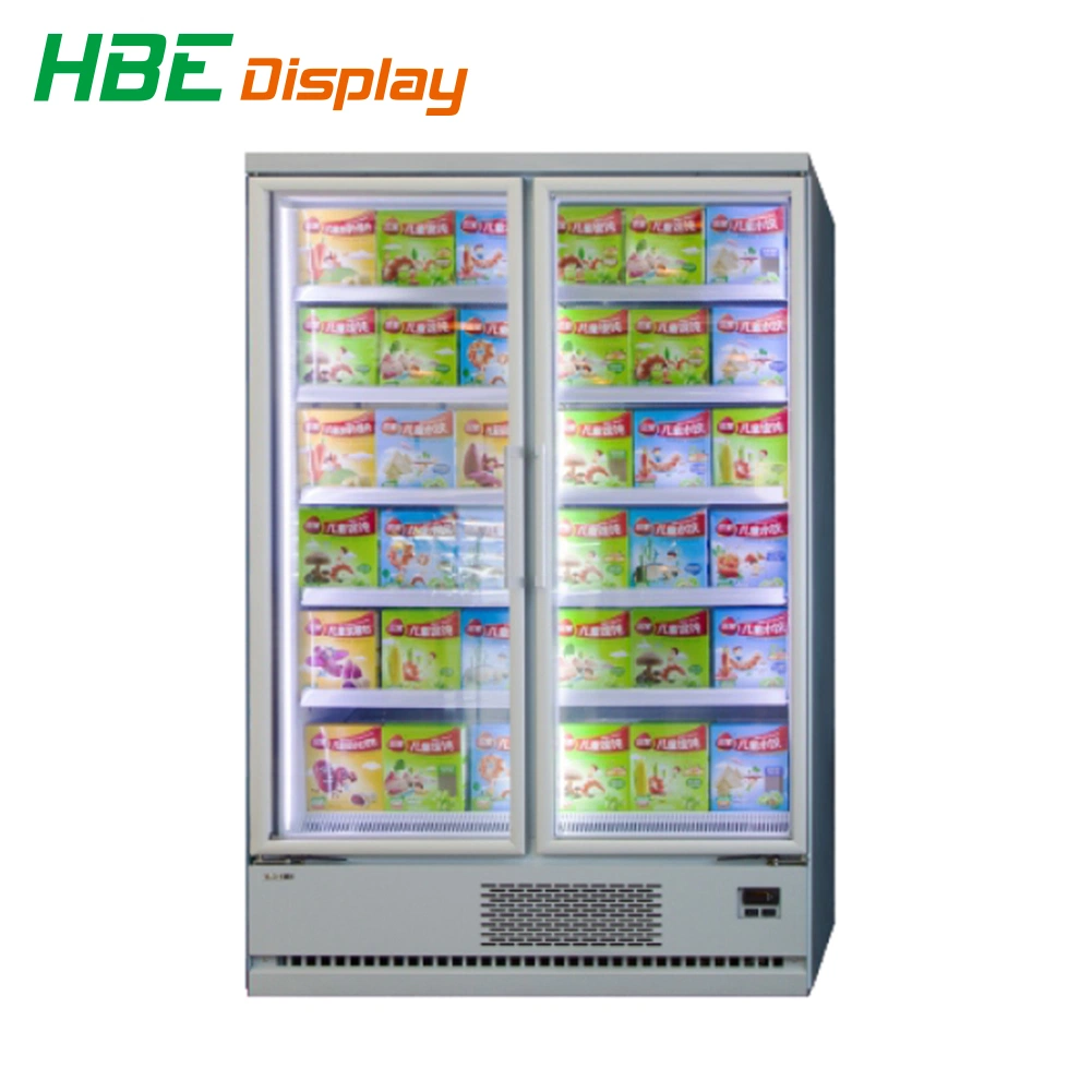 Supermarket 3 Glass Doors Upright Commercial Display Fridge