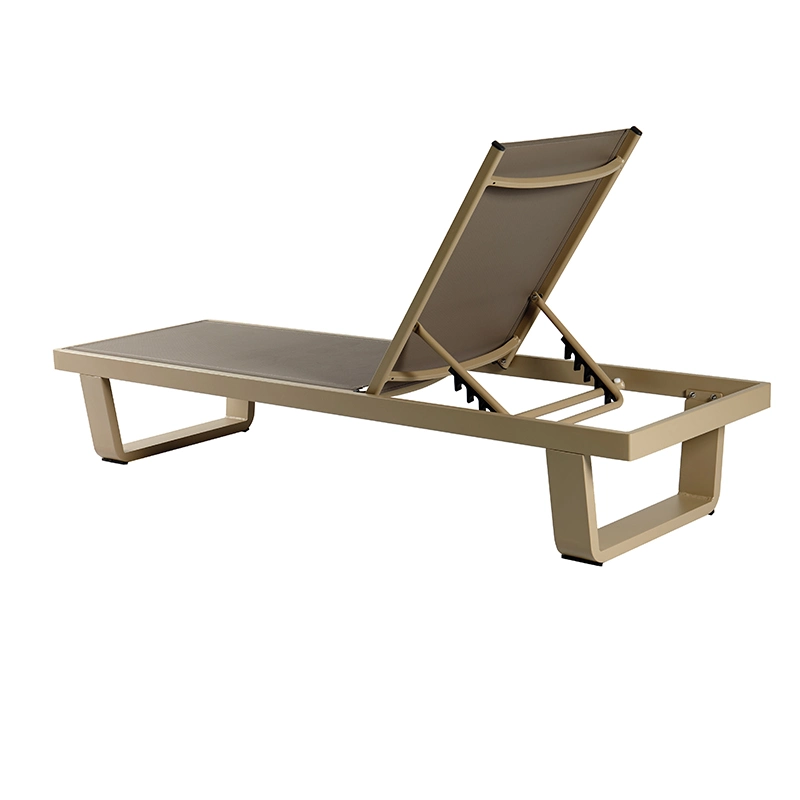 All Weather Outdoor Aluminum Sunbed Garden Telish Mesh Chaise Lounge