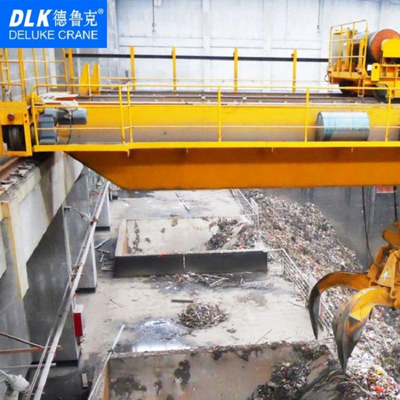 Grab Crane Qz Type Electrical Effciency 10 Ton Double Girder Bridge Overhead with Hydraulic Grab