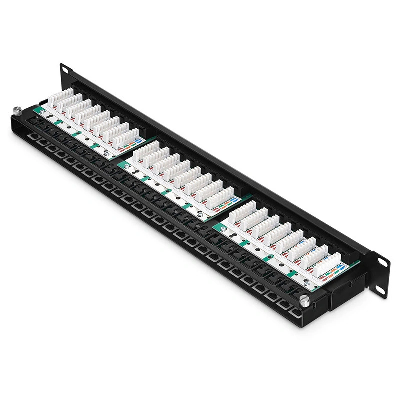 48-Port 1ru Cable Management Bar Included CAT6 Coupler Network Patch Panel