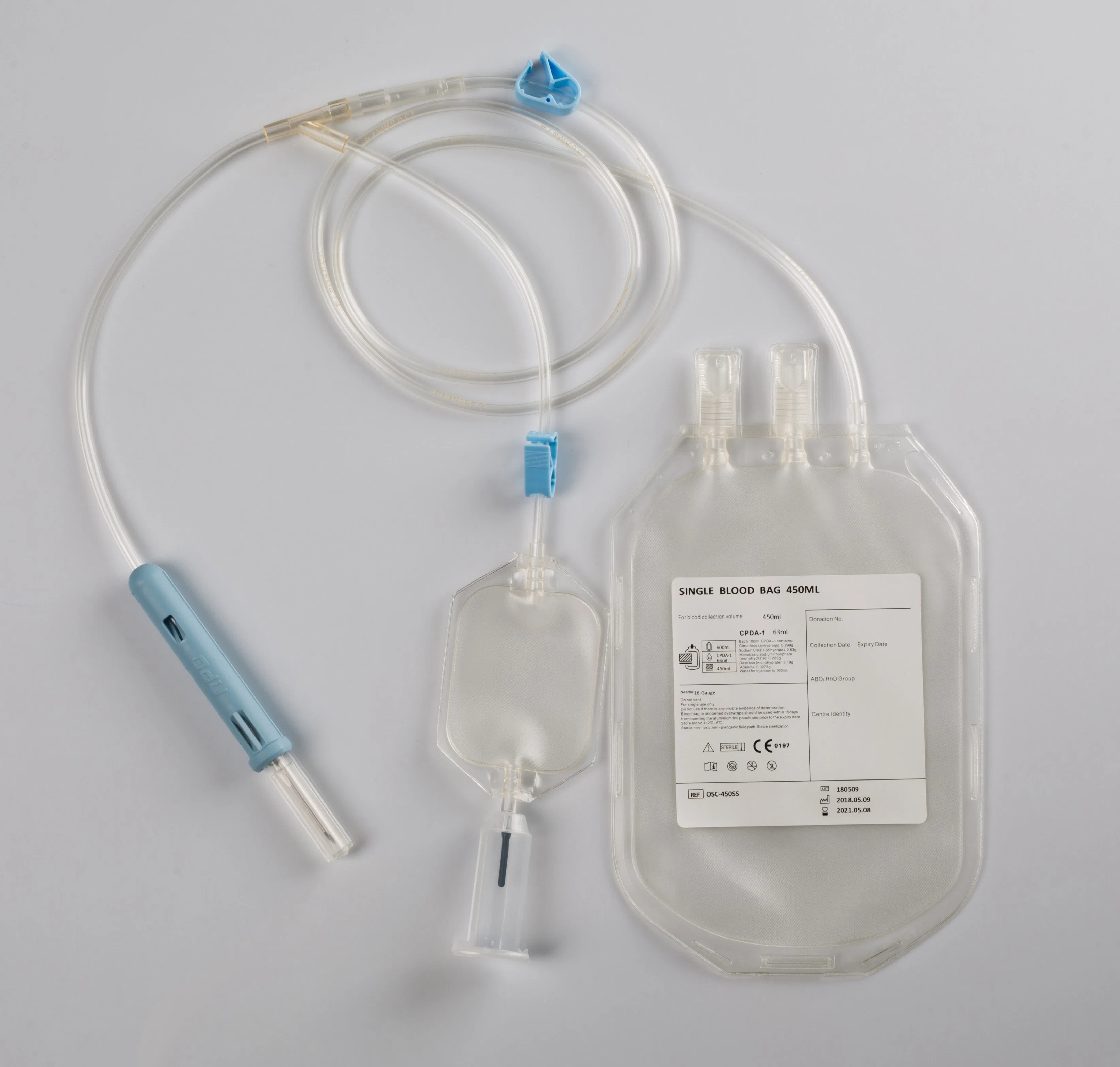 Instrumento médico Bolsa de recogida de transfusión de sangre 250ml 450ml 500ml