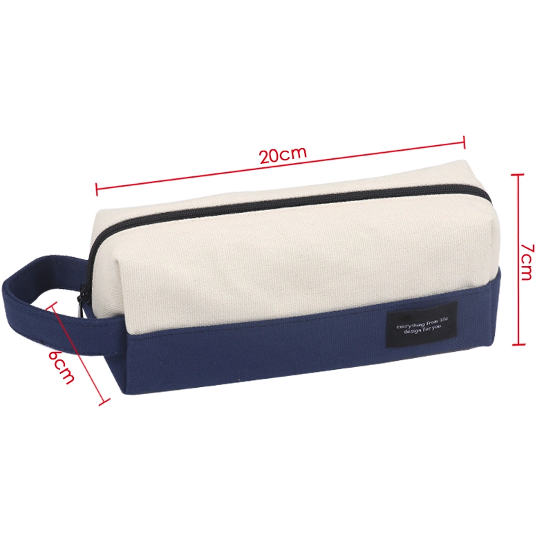 Foska Canvas Colored Student Pencil Bag with Zipper