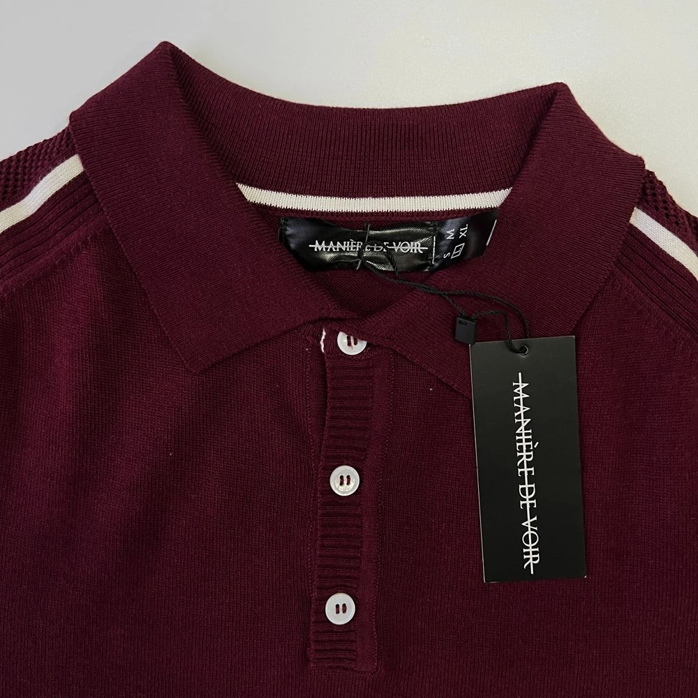 Mode de haute qualité tricot Vintage personnalisé fait Heavywight pullover polo shirt