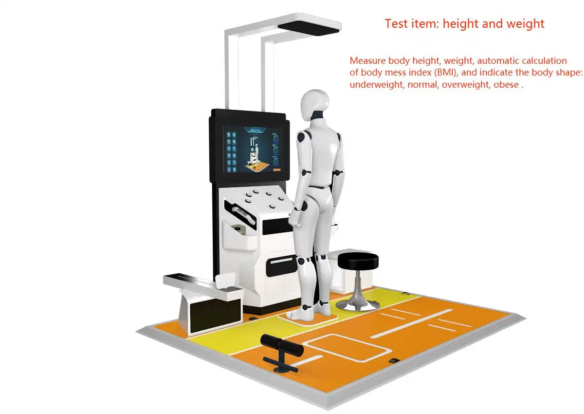 Equipamento de teste de aptidão física com composição corporal do IMC de peso de altura Pressão arterial