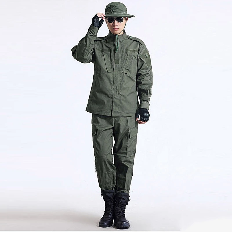 Autumn / Winter High Quality Wholesale Factory Army Green Combat Military Police Office Camo Ceremonial Hunting Tactical Workwear for Men Clothes Acu Uniform