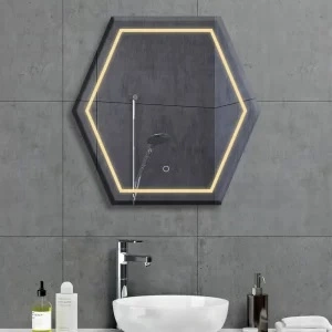 Miroir intelligent mural rond à LED moderne OEM avec interrupteur tactile pour salle de bains et éclairage LED.