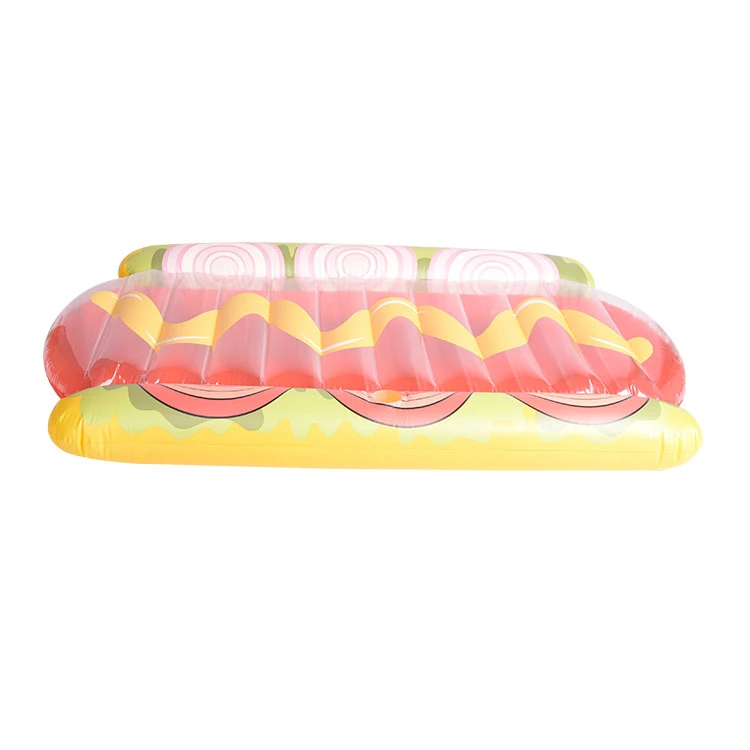 Flotteur de piscine personnalisé Hot Dog, radeau flottant gonflable pour piscine, matelas gonflable Lilo.