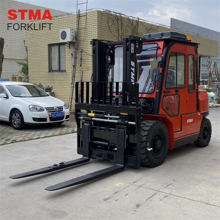 Stma Brand Big 5 Ton Forklift Montacargas 5 Ton Cargo Forklift Truck with Side Shifter Attachment