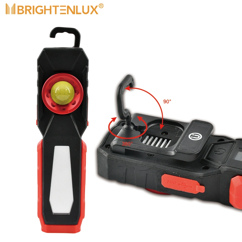 Voiture Brightenlux Outdoor réglable Banque d'alimentation multifonction Portable Rechargeable USB Mini-COB LED Lampe phare de travail avec 4 modes