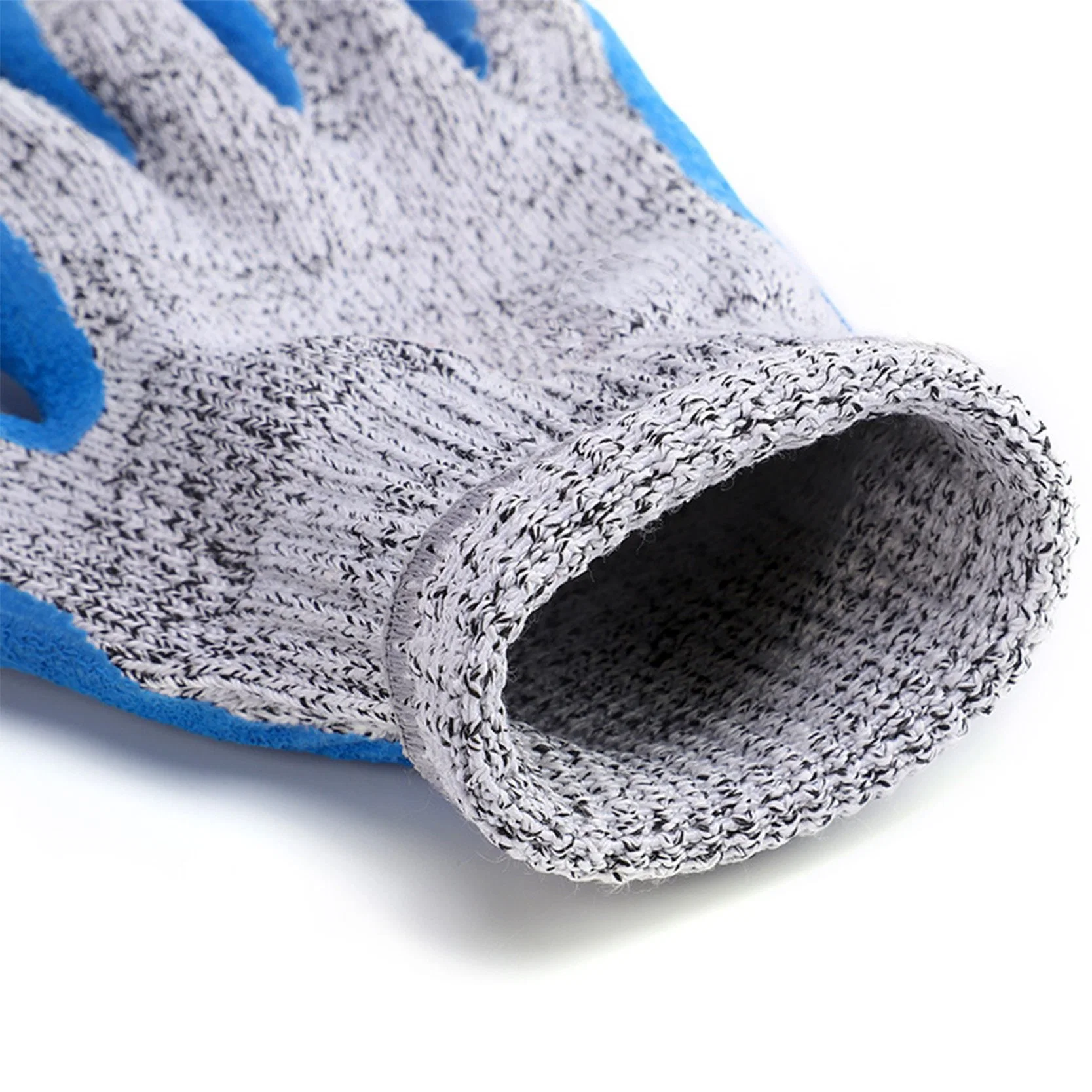 China Wholesale/Supplier Construction Work Polyester Hppe Anti-Cut Gloves Grey Nylon Knitted Crinkle Latex Coated Gloves