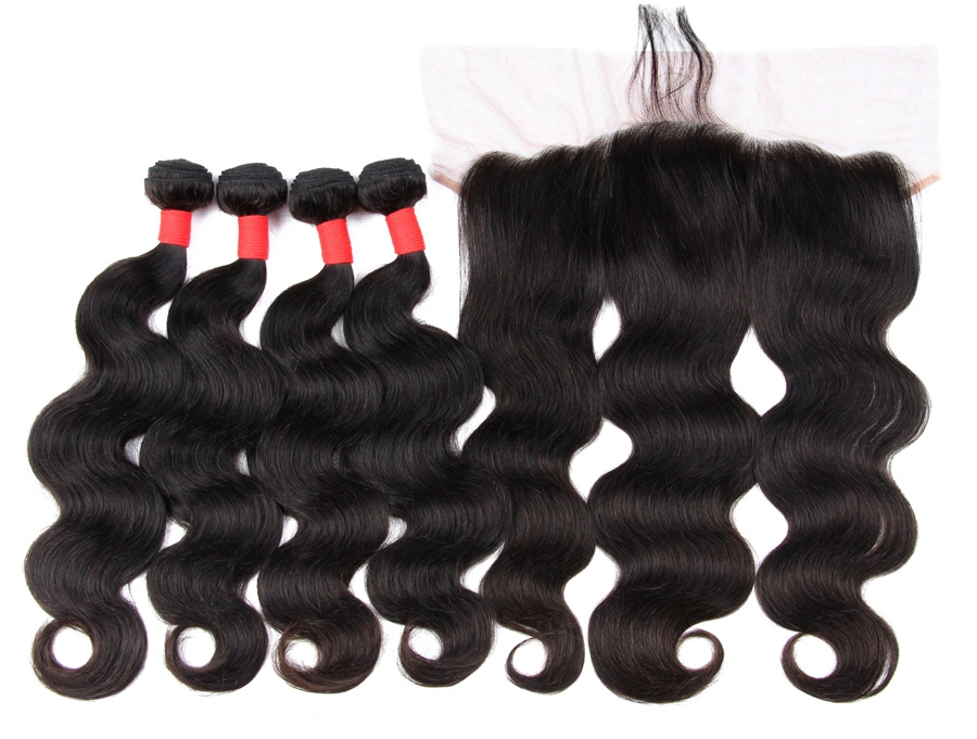 High quality/High cost performance  Peruvian Hair Bundles with Closure Remy Human Hair Extension Human Hair Weaving