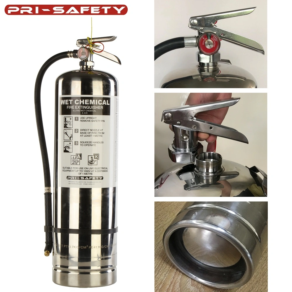 Wet Chemical Class K F Stainless Steel Fire Extinguisher SUS304 Cylinder