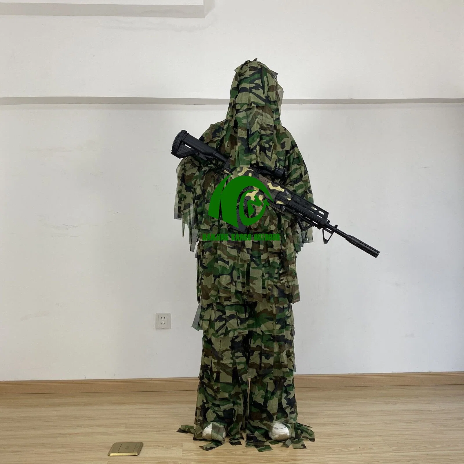 Combinaison de chasse tactique de forêt de forêt de forêt de Ghilie de camouflage KANGO de 4 pièces