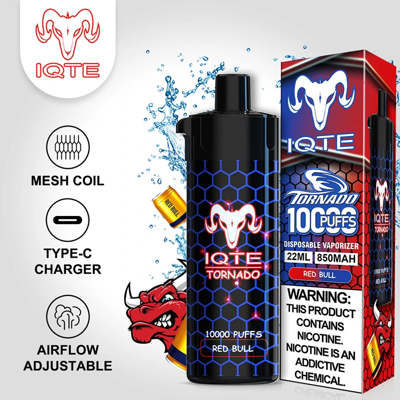 Hot Sale Vape 10000 Puffs Nicotine Salt 2% 5% Waka Randm Iqte Tornado 10000 Puffs Disposable/Chargeable Electronic Cigarette
