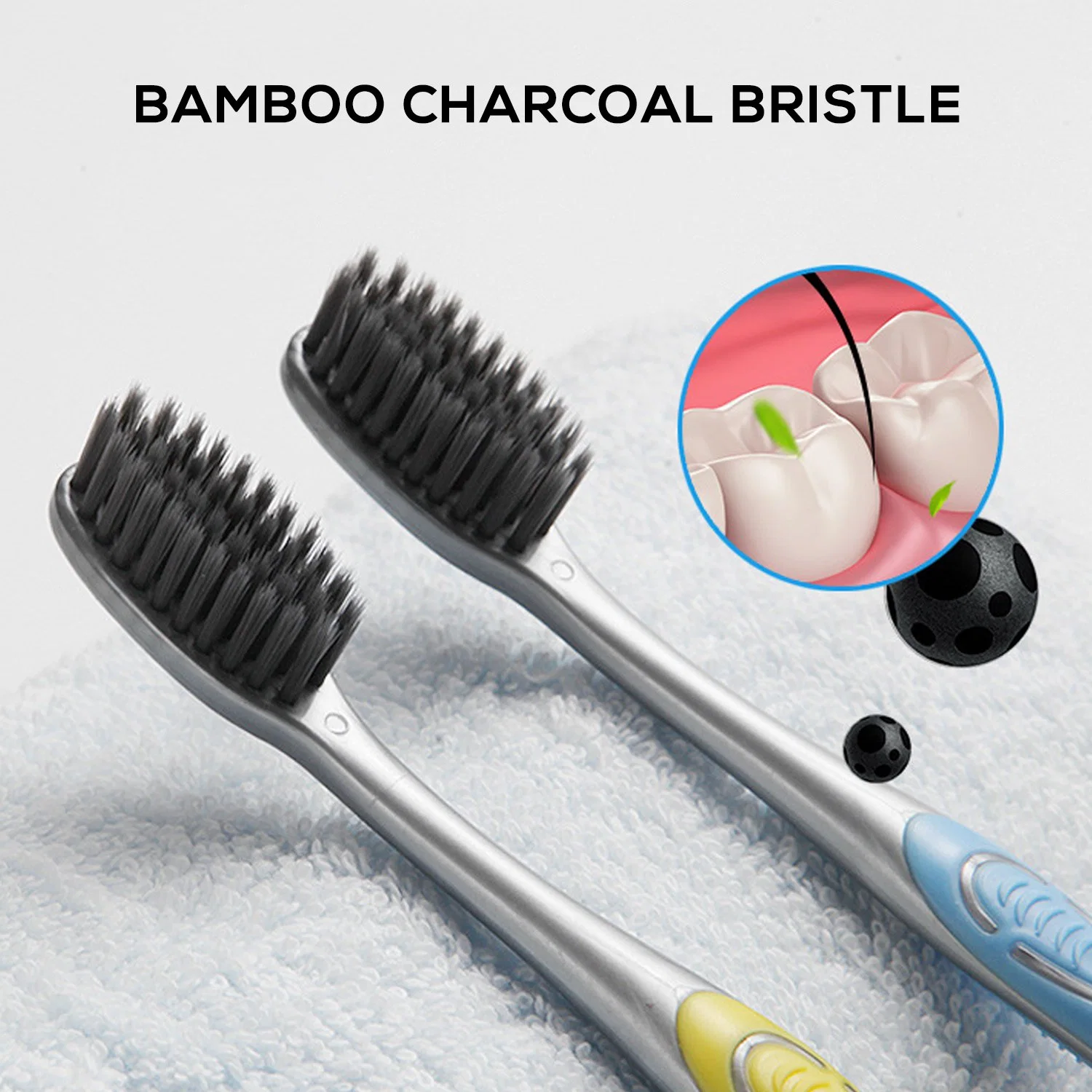 High quality/High cost performance  Oral Care Bamboo Charcoal Bristle Teeth Whitening Adult Toothbrush