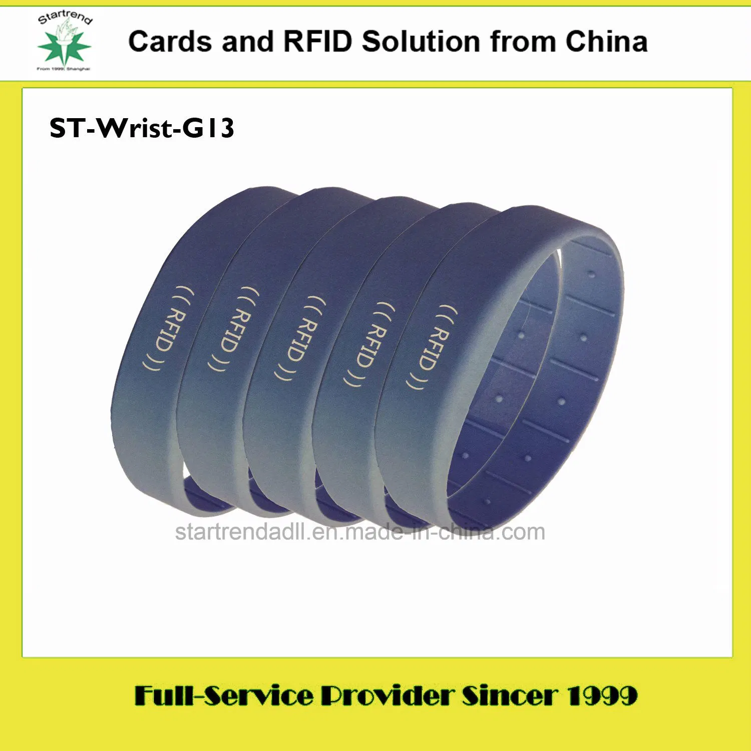 125kHz/13.56MHz Smart RFID/NFC Tag Silicone RFID Bracelet RFID Wristband (ST-S-13)