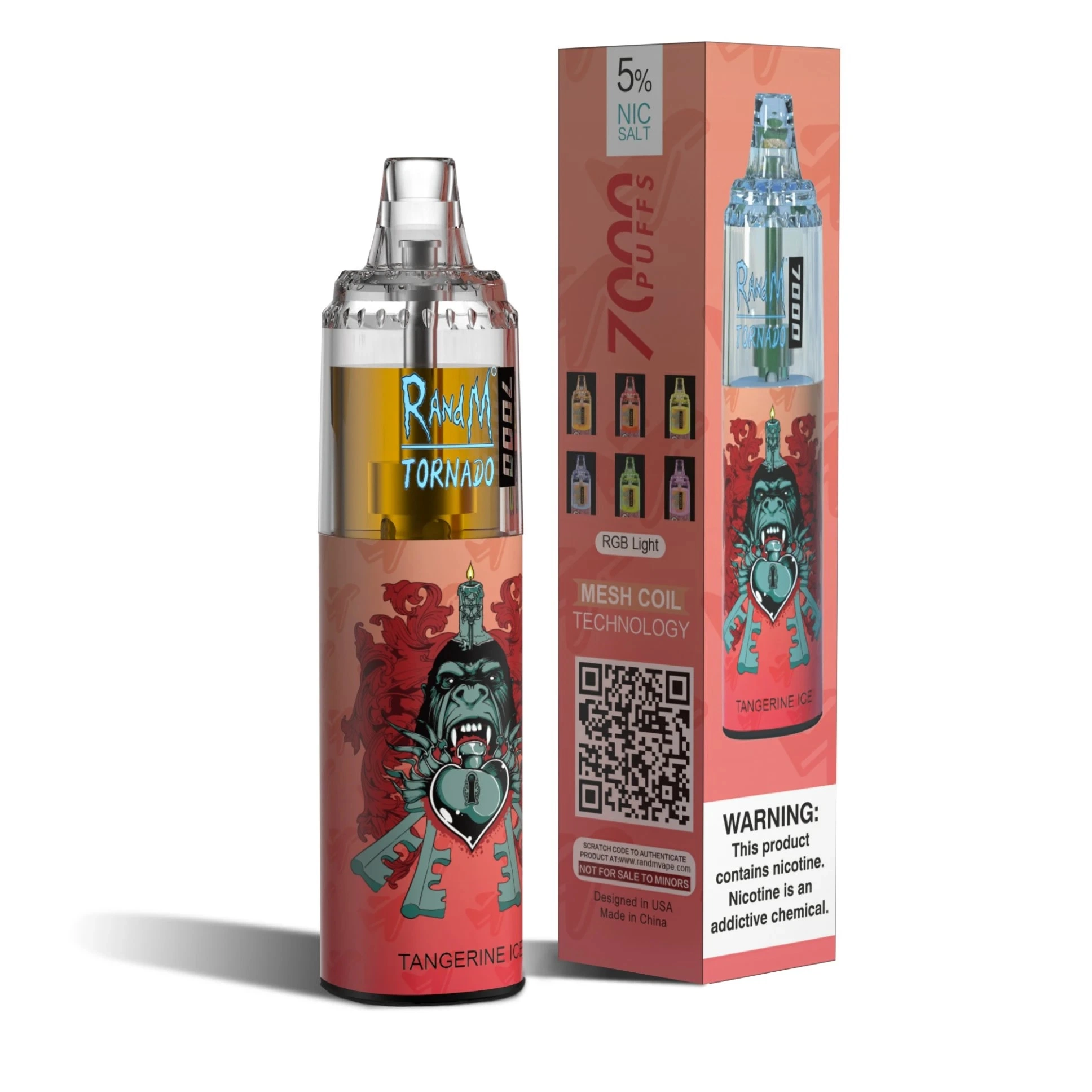 Randm Tornado 7000 inhalaciones de Vape cigarrillo desechable Mayorista/Proveedor E 2% 3% 5% Nico