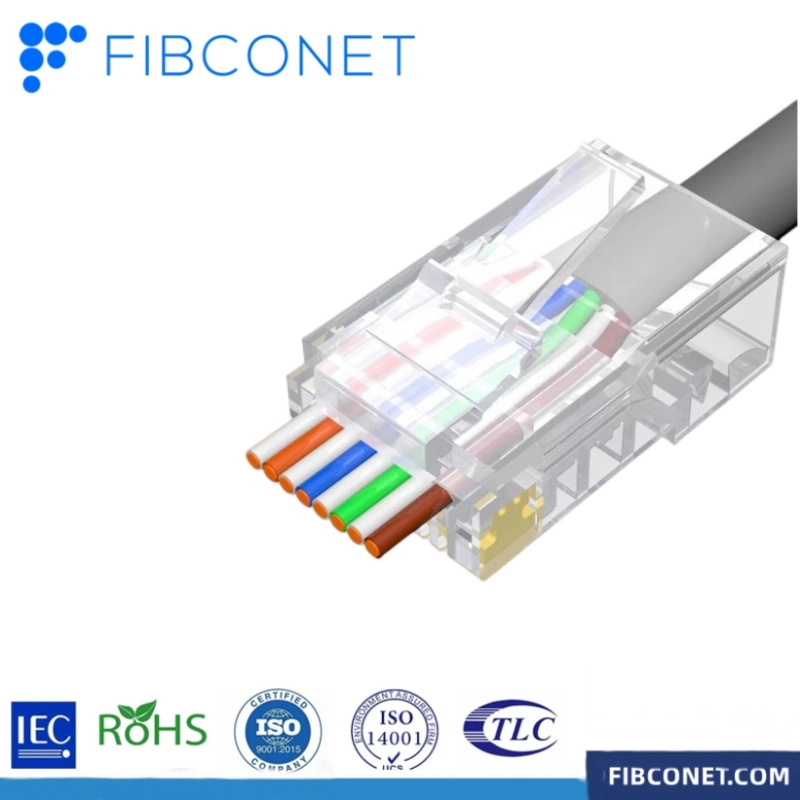 UTP Unshielded Cat5e 8p8c Modular Plug Crystal Plug Unshielded RJ45 Connector