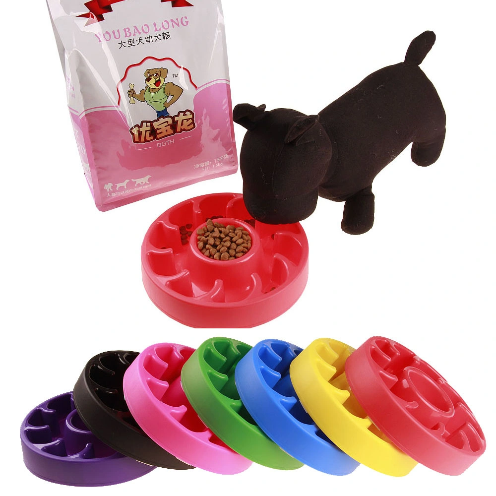 Pet Products Hot Sale Wheels Pet Slow Food Choking-Proof Dog Bowl ABS Material